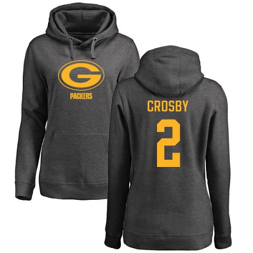 Green Bay Packers Ash Women 2 Crosby Mason One Color Nike NFL Pullover Hoodie
